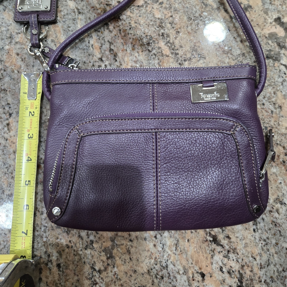 Tignanello Purple Leather Crossbody Bag